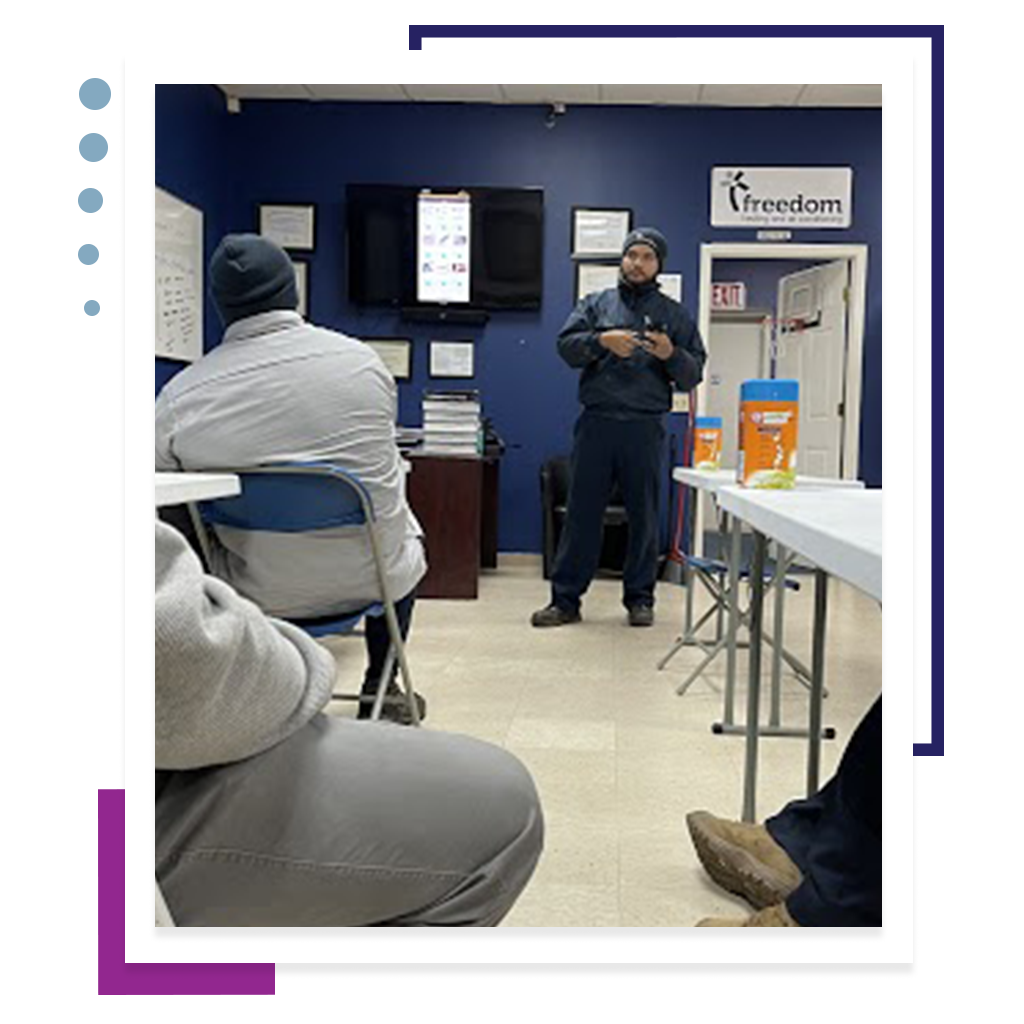 field ready HVAC instructor teaching students in classroom